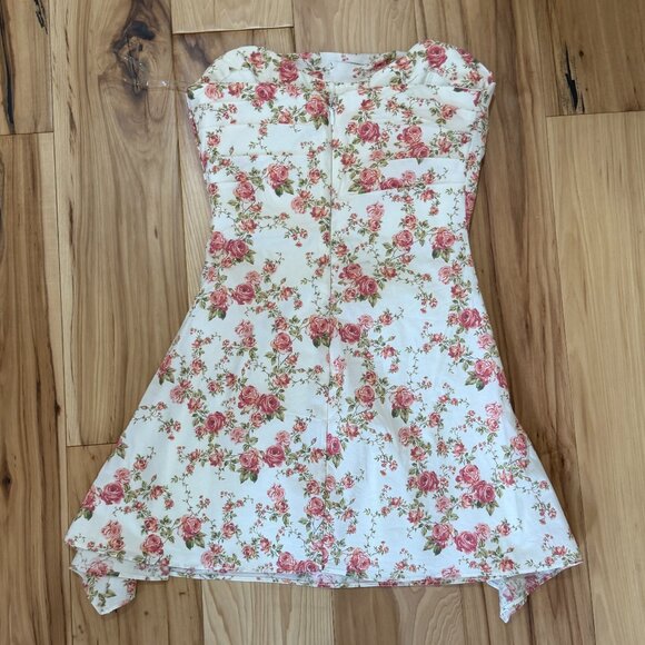 HOUSE OF CB Jasmine rose print draped corset dress SMALL - Picture 3 of 5
